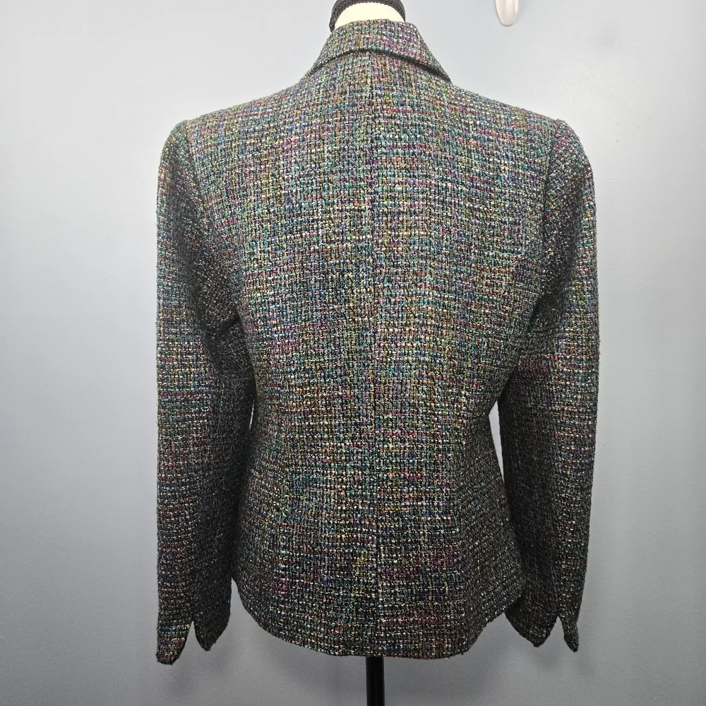 Coldwater Creek‎ Womens Full Zip Multicolored Blazer Jacket Coat Size 4-6